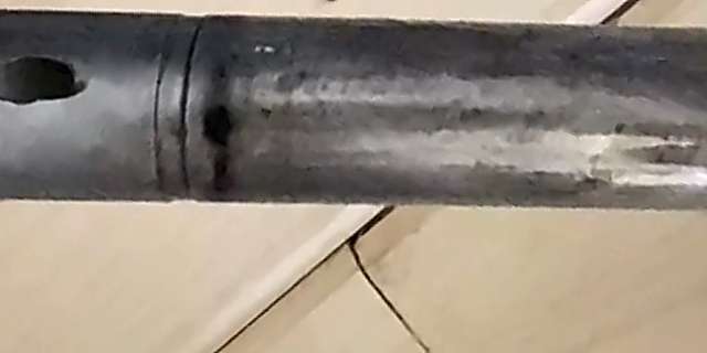 Fouled barrel before cleaning
